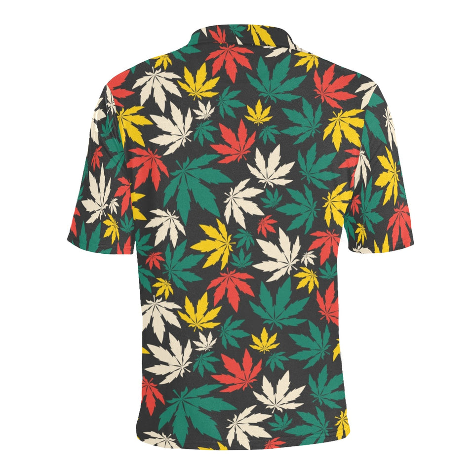 Canabis Marijuana Weed Pattern Print Design 02 Men's All Over Print Polo Shirt