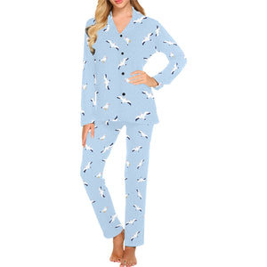 Seagull Pattern Print Design 02 Women's Long Pajama Set