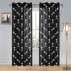 Engine Piston Black Theme Pattern Print Design 03 Gauze Curtain