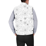 Spider web cobweb pattern white background Men's Padded Vest