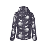 Chihuahua space helmet. astronaut pattern Women's Padded Hooded Jacket