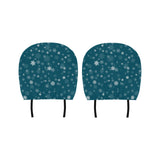 Snowflake pattern dark background Car Headrest Cover