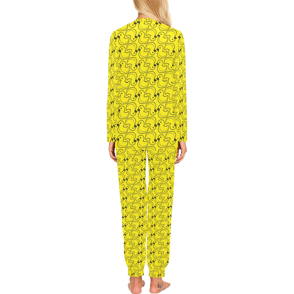 Duck Pattern Print Design 02 Women's All Over Print Pajama Set