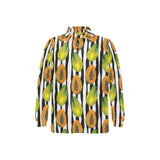 papaya design pattern Men's Long Sleeve Polo Shirt