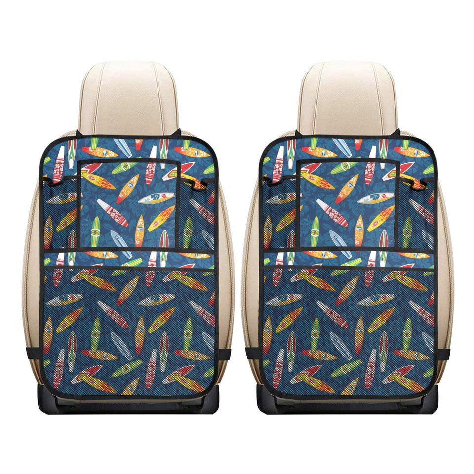 Surfboard Pattern Print Design 01 Car Seat Back Organizer