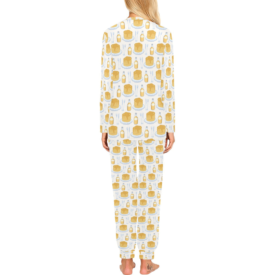 Pancake Pattern Print Design 05 Women's All Over Print Pajama Set