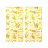 Saxophone cornet pattern yellow background Gauze Curtain
