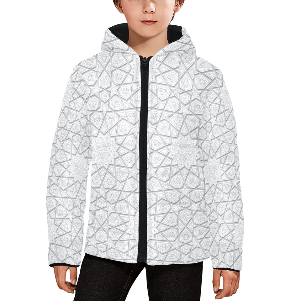 arabic star pattern Kids' Boys' Girls' Padded Hooded Jacket