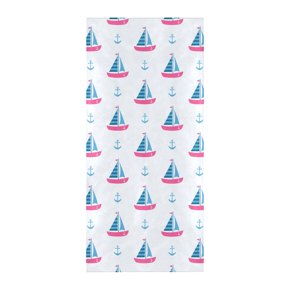 Sailboat anchor pattern Beach Towel
