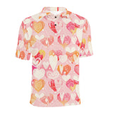 Hand drawn heart design pattern Men's All Over Print Polo Shirt
