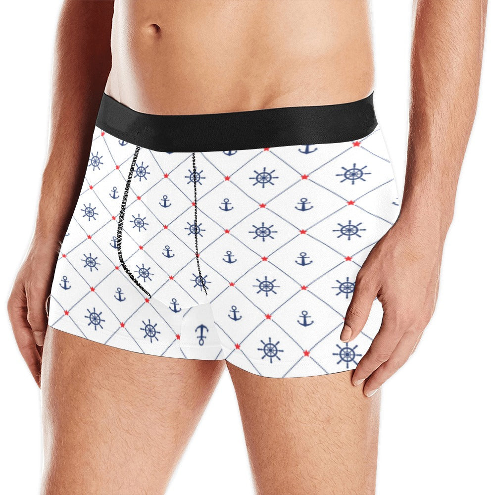 Anchor rudder nautical design pattern Men's All Over Print Boxer Briefs Men's Underwear