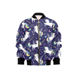 Hand drawn cute unicorn star planet Kids' Boys' Girls' Bomber Jacket