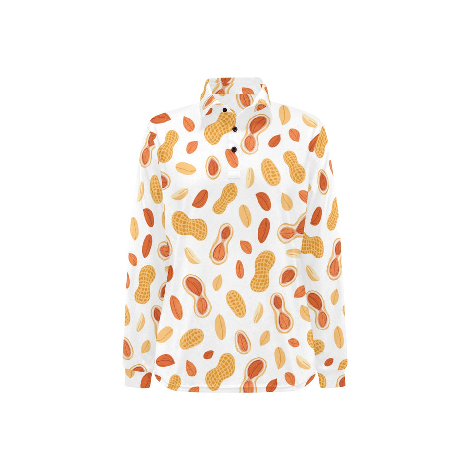 peanuts pattern Women's Long Sleeve Polo Shirt