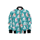 Cute sailboat pattern Kids' Boys' Girls' Bomber Jacket
