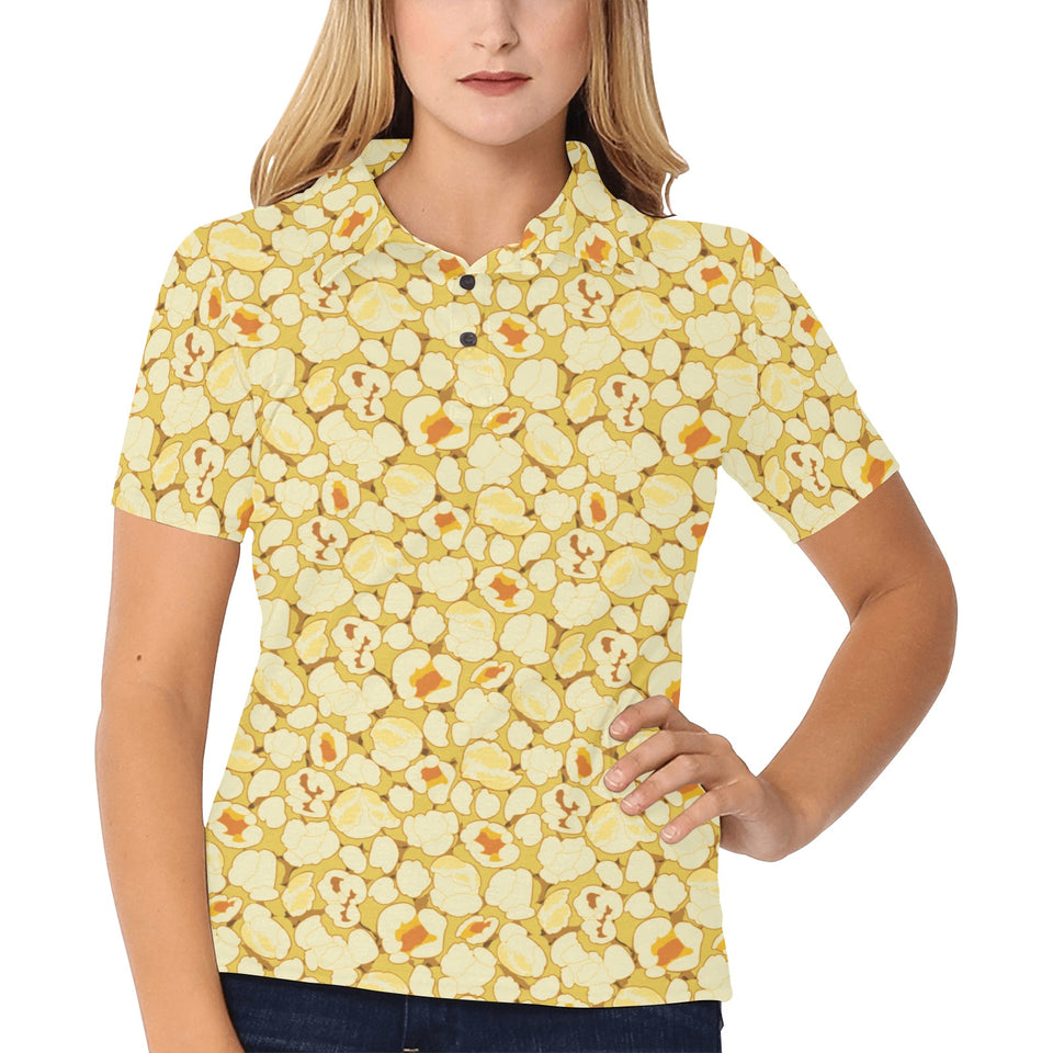 Popcorn Pattern Print Design 04 Women's All Over Print Polo Shirt