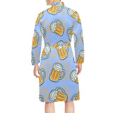 Beer pattern Men's Long Sleeve Belted Night Robe