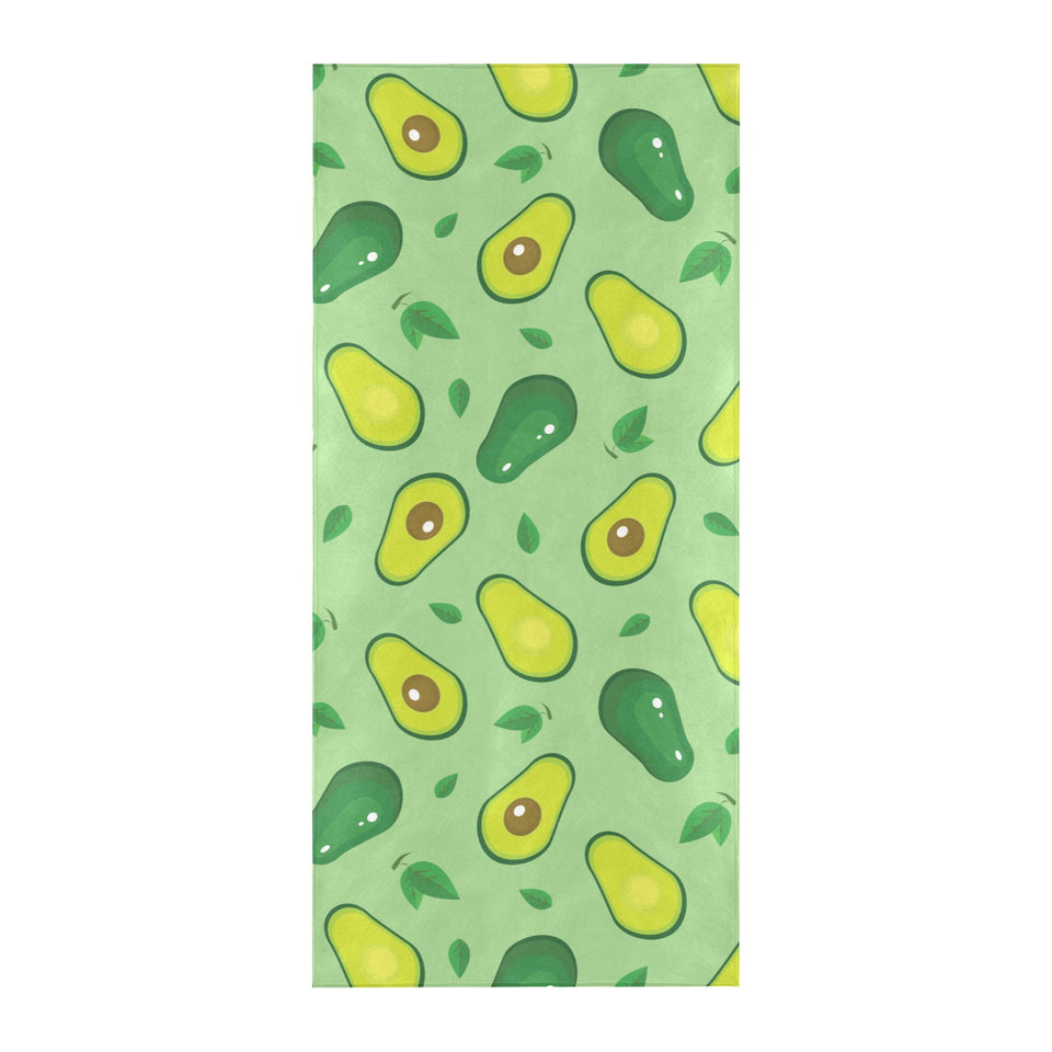 Avocado pattern green background Beach Towel