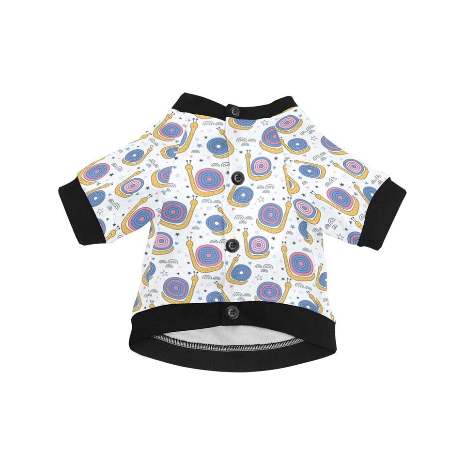 Snail Pattern Print Design 05 All Over Print Pet Dog Round Neck Fuzzy Shirt