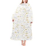 Christmas tree Christmas element Silver gold patte Blanket Robe with Sleeves