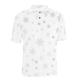 Snowflake pattern white background Men's All Over Print Polo Shirt