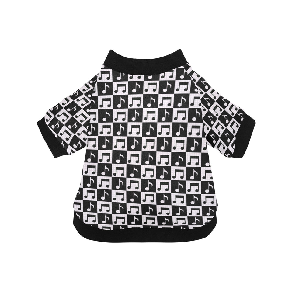 Music Notes Pattern Print Design 01 All Over Print Pet Dog Round Neck Fuzzy Shirt