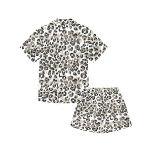 Leopard skin print pattern Kids' Boys' Girls' V-Neck Short Pajama Set