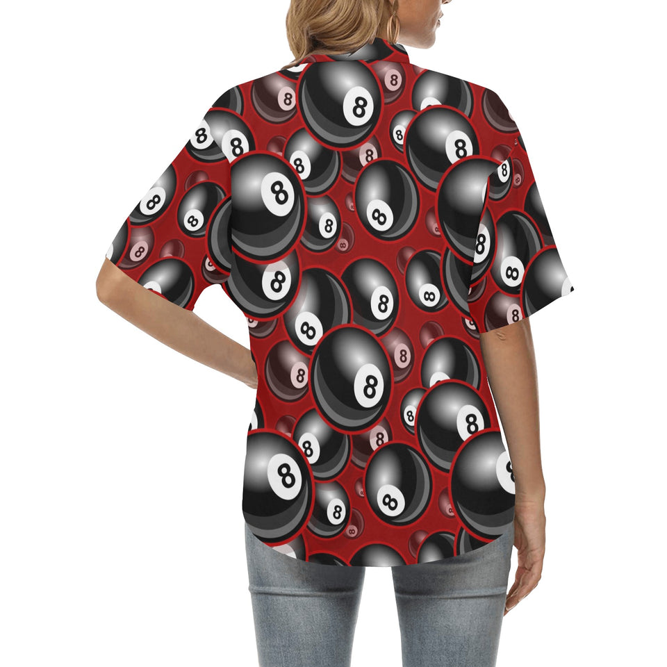 Billiard Ball Pattern Print Design 05 Women's All Over Print Hawaiian Shirt