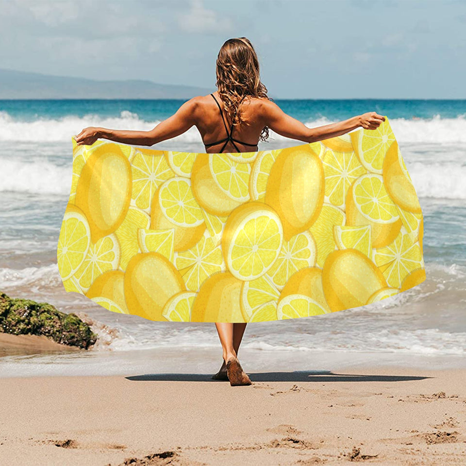 lemon pattern Beach Towel