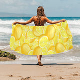 lemon pattern Beach Towel