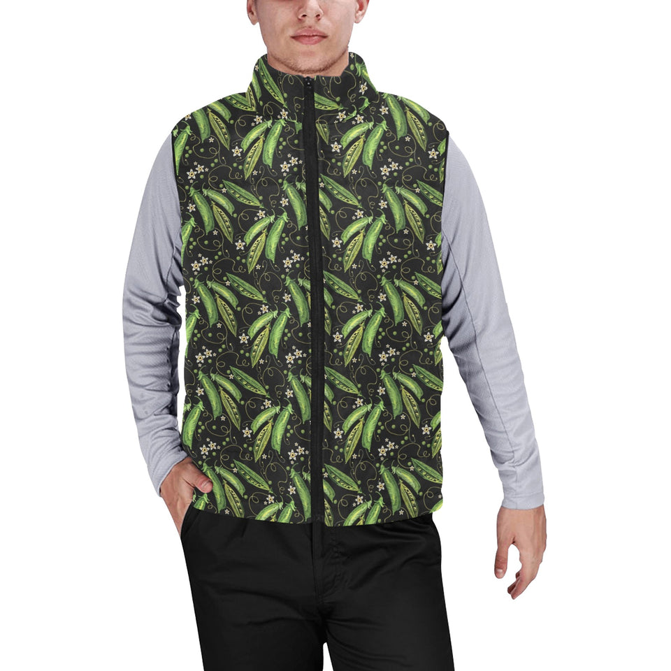 Green Peas Pattern Print Design 02 Men's Padded Vest