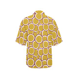 Passion fruits slice pattern Women's All Over Print Hawaiian Shirt