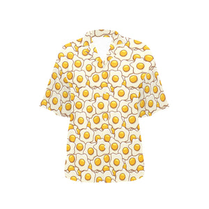 Fried Eggs Pattern Print Design 02 Women's All Over Print Hawaiian Shirt