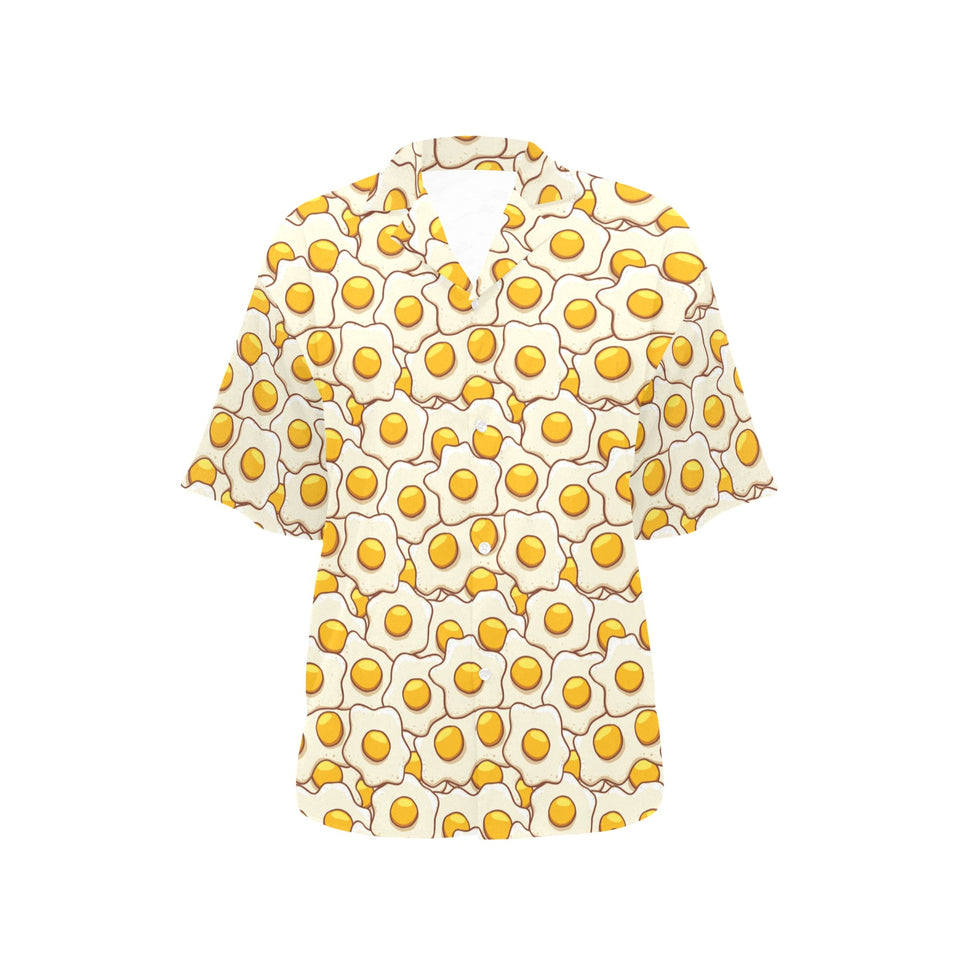 Fried Eggs Pattern Print Design 02 Women's All Over Print Hawaiian Shirt