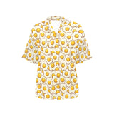 Fried Eggs Pattern Print Design 02 Women's All Over Print Hawaiian Shirt