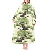 Bonsai pattern Blanket Robe with Sleeves