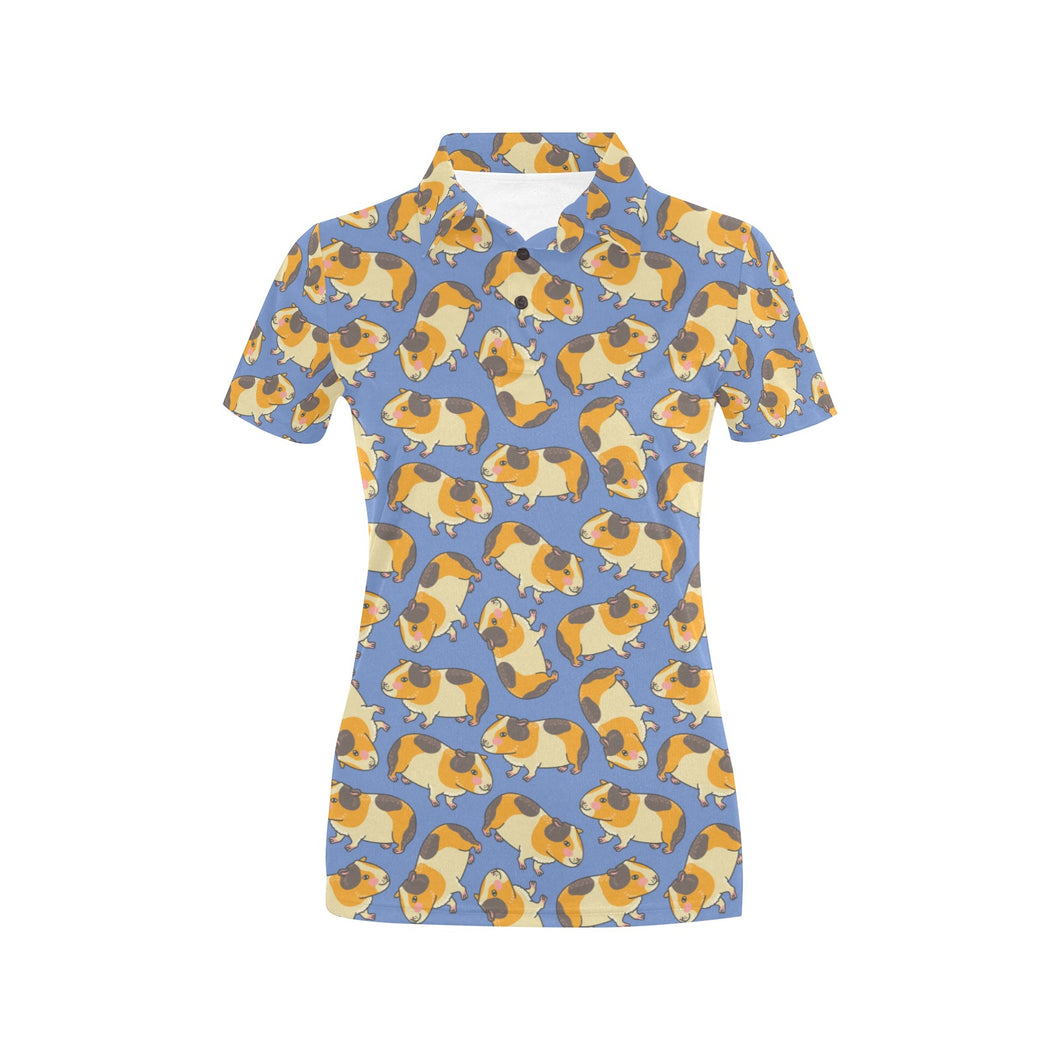 Guinea Pig Pattern Print Design 02 Women's All Over Print Polo Shirt