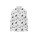 Crows floral wreath rabbit pattern Women's Long Sleeve Polo Shirt