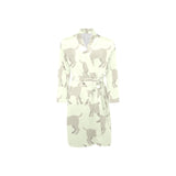 Little young goat pattern Men's Long Sleeve Belted Night Robe