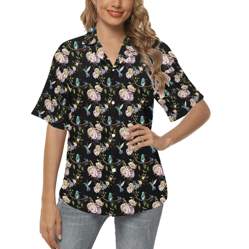 Hummingbird Pattern Print Design 03 Women's All Over Print Hawaiian Shirt