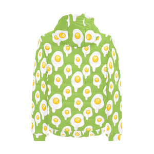 Fried Eggs Pattern Print Design 01 Men's Padded Hooded Jacket