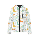 Cute funny kids dinosaurs pattern Women's Padded Hooded Jacket