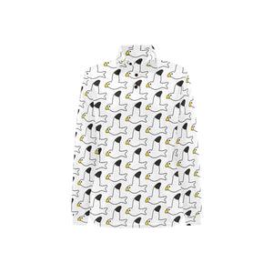 Seagull Pattern Print Design 05 Women's Long Sleeve Polo Shirt