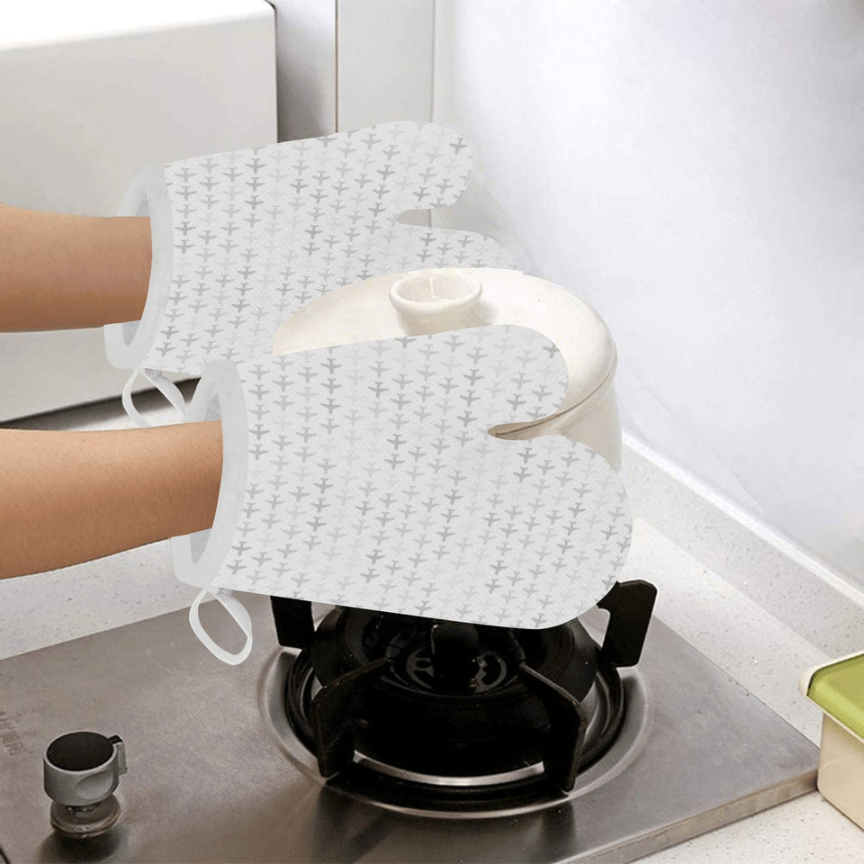 Airplane print pattern Heat Resistant Oven Mitts