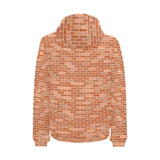 Brick Printed Pattern Print Design 02 Men's Padded Hooded Jacket