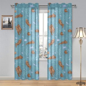 Sea otters pattern Gauze Curtain