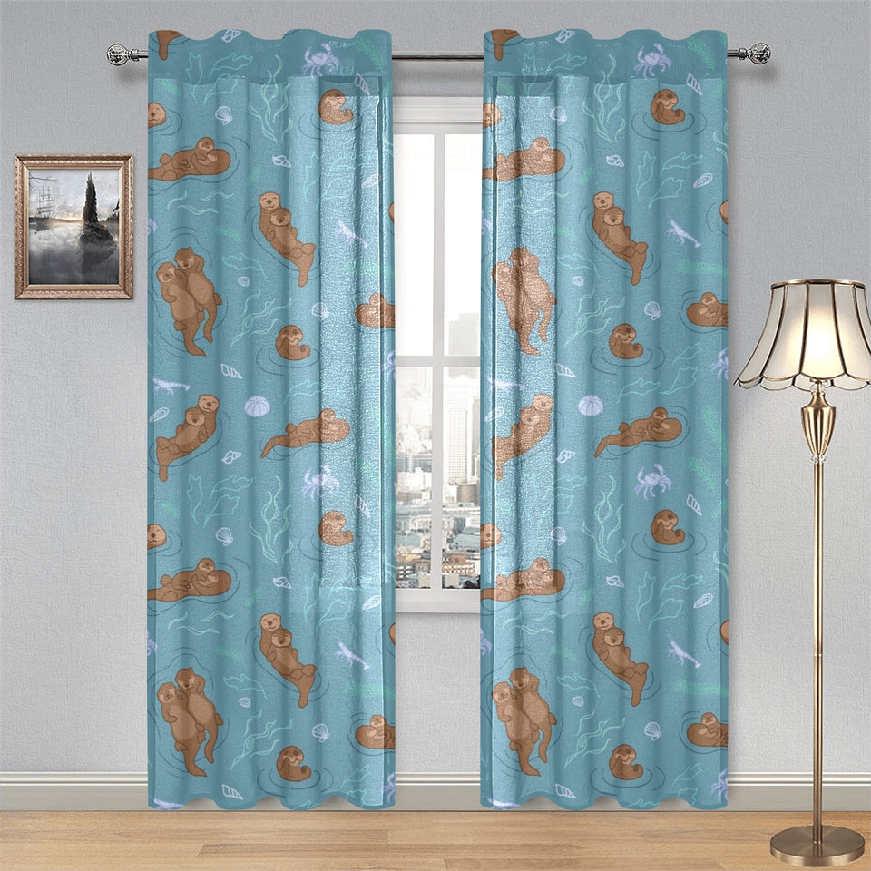 Sea otters pattern Gauze Curtain