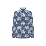 Elephant tribal design pattern Women's Long Sleeve Polo Shirt
