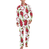dragon fruits white background Men's Long Pajama Set