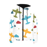 Airplane star cloud colorful Men's Padded Hooded Jacket