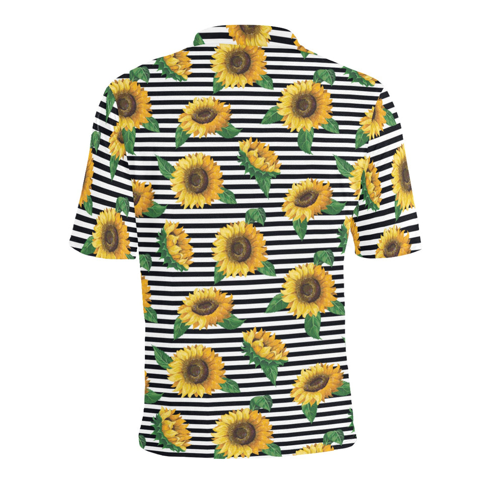 sunflowers ribbon background Men's All Over Print Polo Shirt